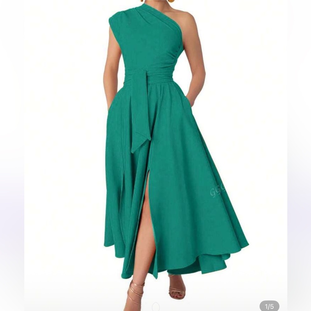 One shoulder midi dress